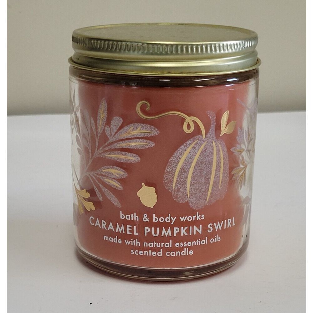 Bath‎ & Body Works CARAMEL PUMPKIN SWIRL Single Wick Candle 7oz